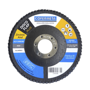 Disco Flap 4.1/2'' Grão 40 Fibra Conico Zirconio Plus 72 Aletas - COFERMETA